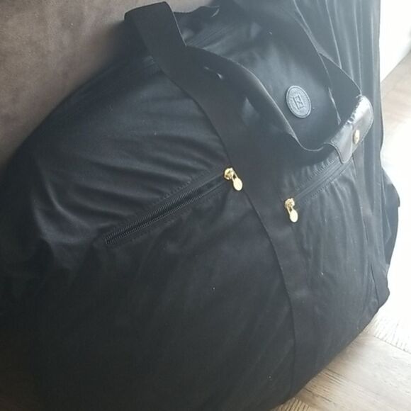 Fendi Black Nylon Weekender Bag Large Travel Tote Duffel Unisex Luggage - Picture 7 of 13